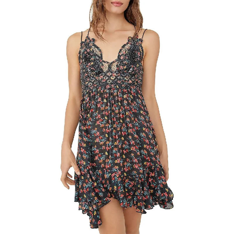 Knowledge And Elegance Intimately Free People Womens Adella Floral Ruffled Mini Dress