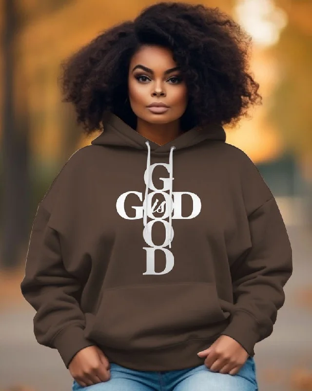 Cool Breeze At Night Women's Casual God is Good Print Long-sleeved Hoodie