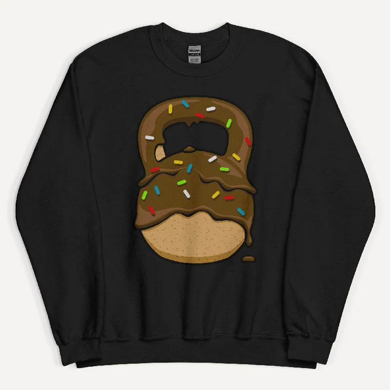 High-end Design Chocolate-Glazed Donut With Sprinkles Kettlebell Design Sweatshirt