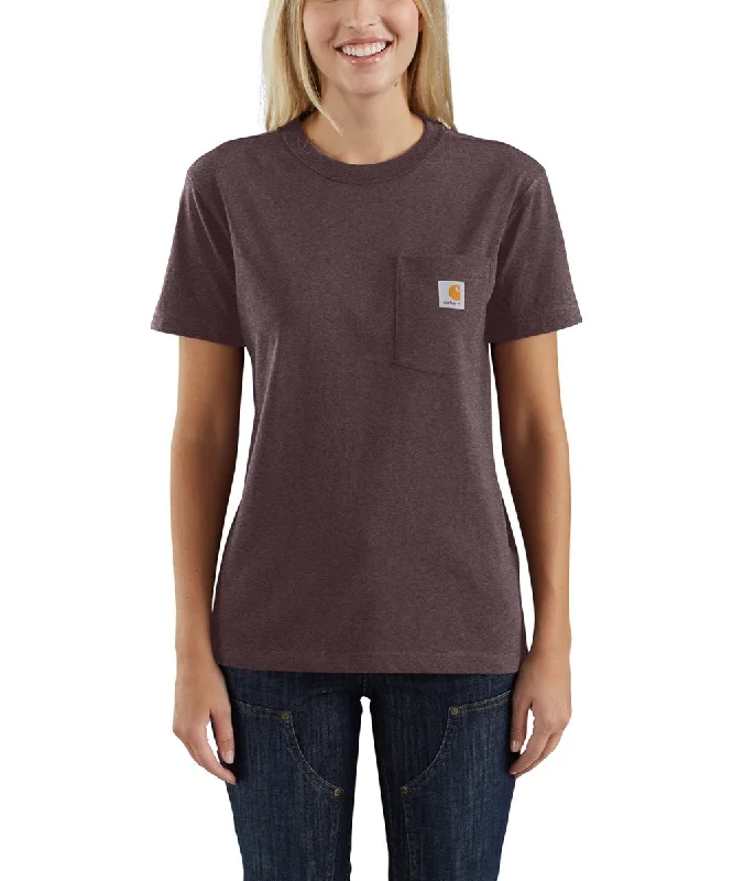 Carhartt Women's K87 Short Sleeve Pocket Tee - Blackberry Heather