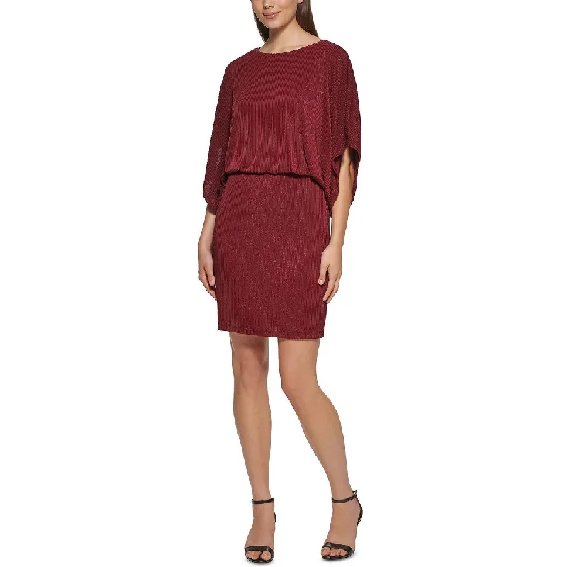 Sexy Fun Jessica Howard Womens Textured Striped Mini Dress