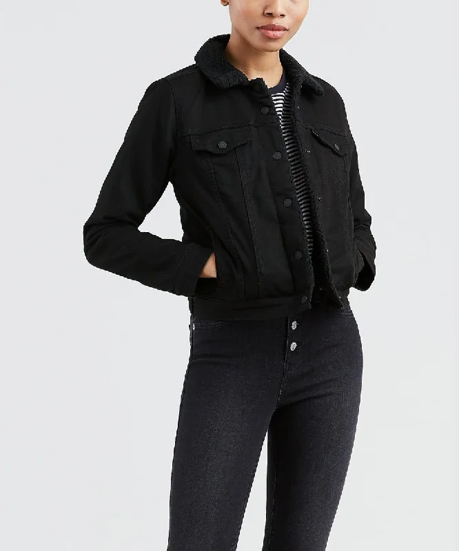 Cute Style Levi's Women's Original Sherpa Trucker Jacket - Forever Black