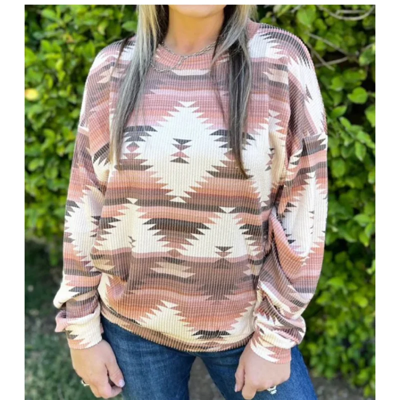 Unique Design Southern Roads Aztec Design Long Sleeve