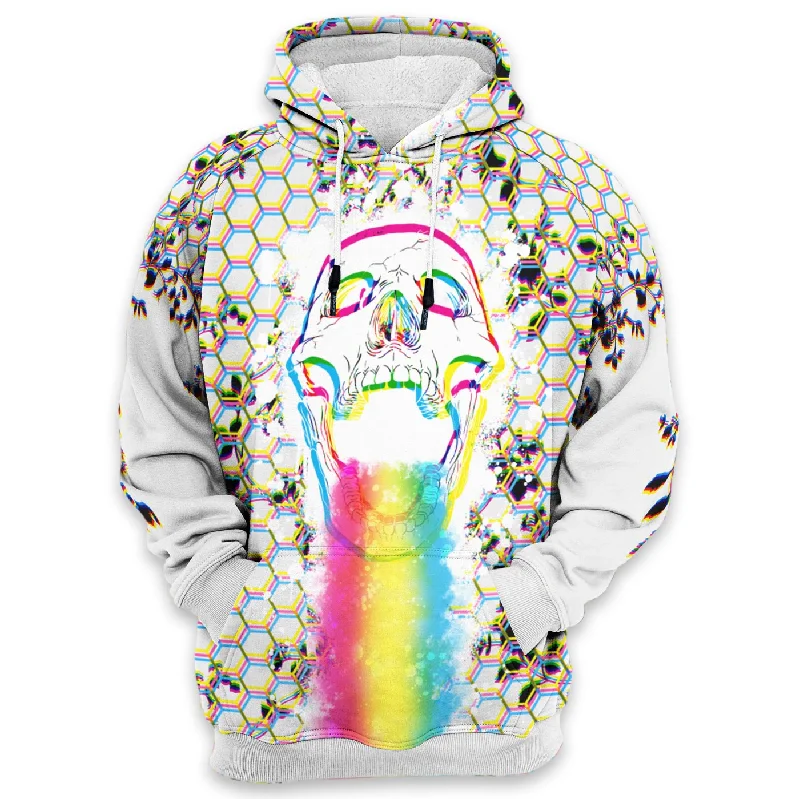 Simple Style Rainbow Skull Hoodie