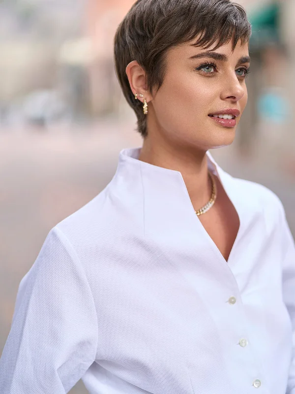 Lazy Style Meris Cotton Piqué V Neck Shirt