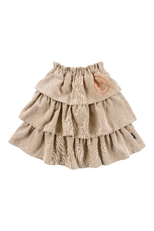 Outdoor Trend LOUD TAN CORDUROY LAYERED SKIRT [FINAL SALE]