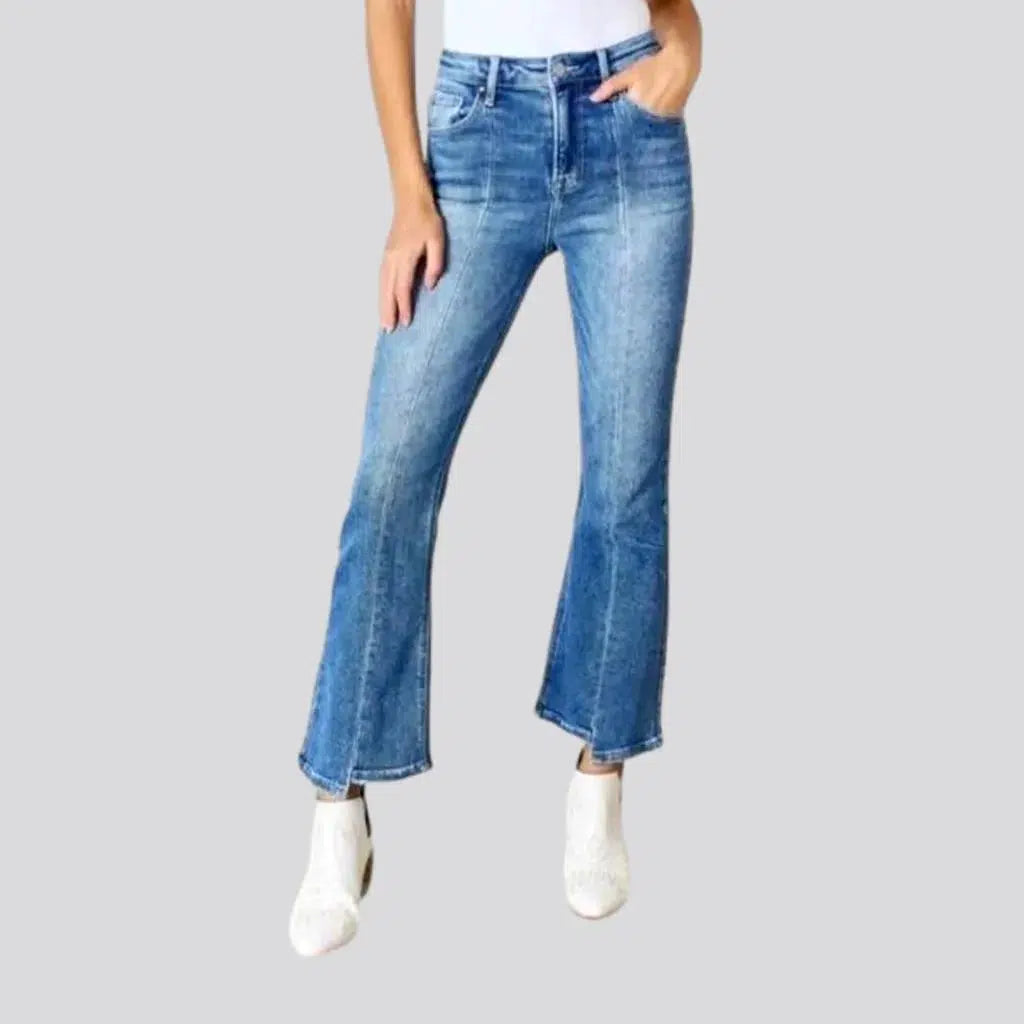 Warm And Comfortable Bootcut women's light-wash jeans