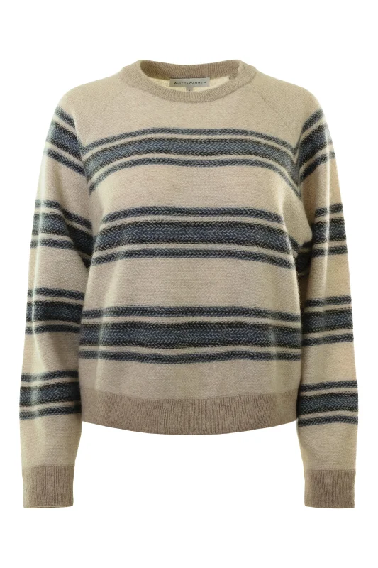 Knowledge And Elegance White & Warren Cashmere Blanket Stripe Sweater
