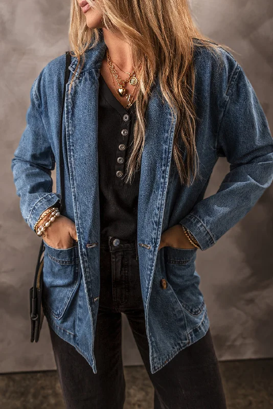 Luxury And Elegant Long Sleeve Denim Jacket