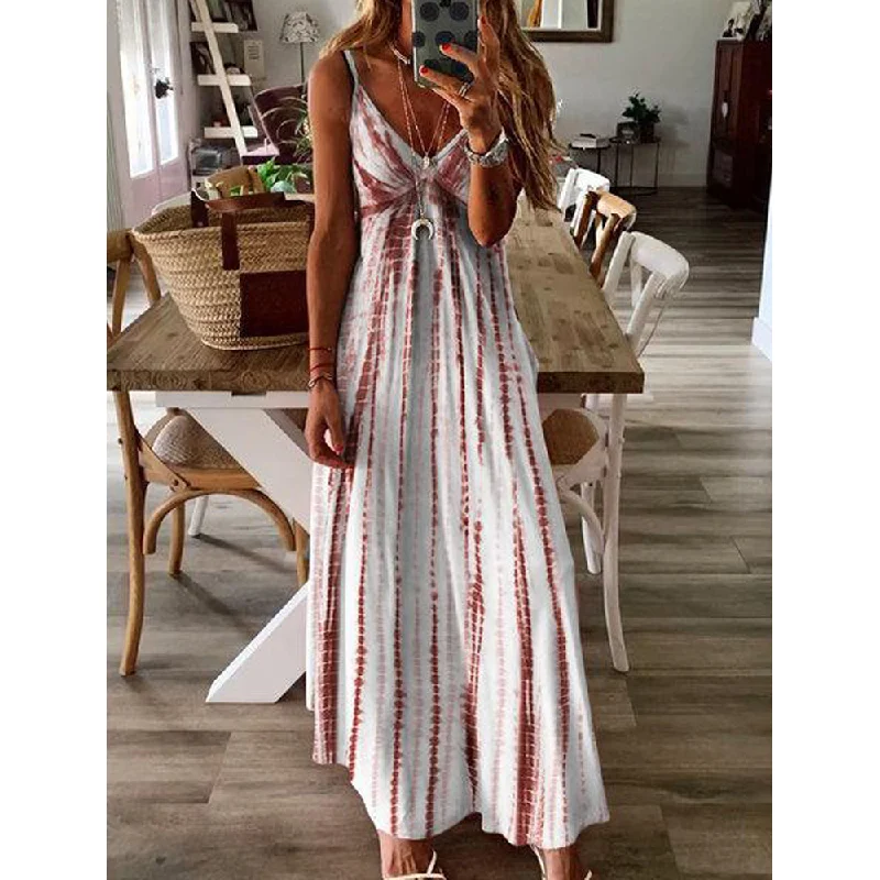 Bottom And Versatile Sexy Tie Dyed Plus Size Long Dresses