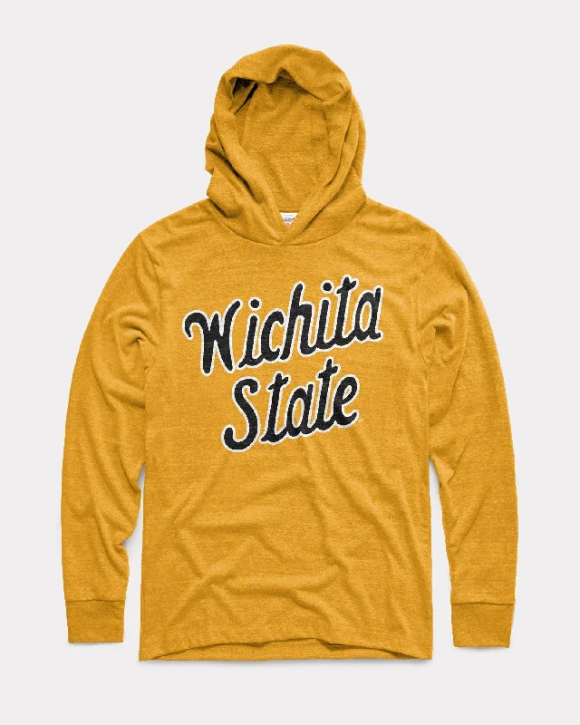 Floral Prints Wichita State Script Gold Lightweight Hoodie