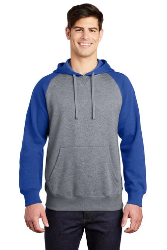 Embroidered Letters Sport-Tek® ST267 Raglan Colorblock Pullover Hooded Sweatshirt