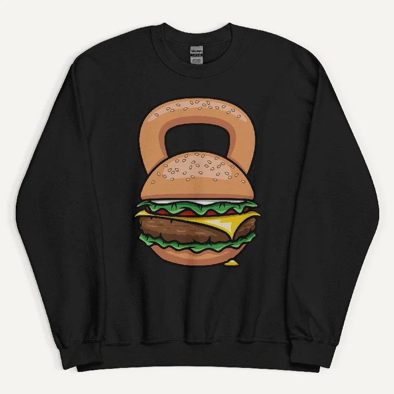 High-end Fabrics Burger Kettlebell Design Sweatshirt