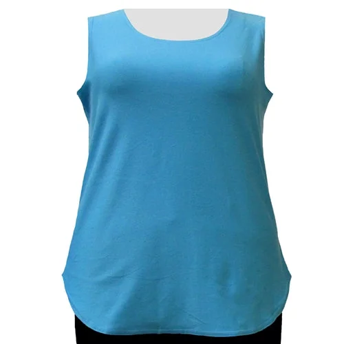 Turquoise Cotton Knit Tank Top Women's Plus Size Tank Top