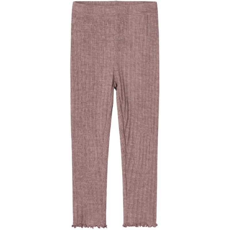 Spiritual Vitality Name It Purple Dove Wossa Wool/Silk Rib Leggings