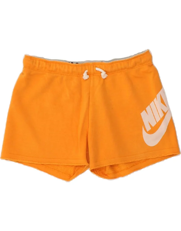 Outdoor Trend NIKE Womens Graphic Sport Shorts UK 10 Small Yellow Cotton