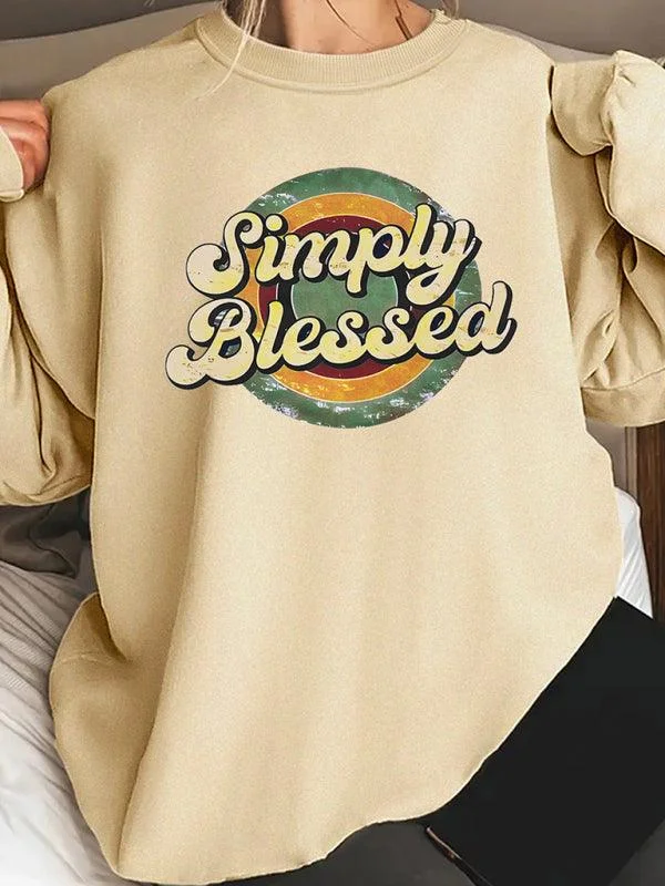 Casual And Comfortable Simply Blessed Women Sweatshirt