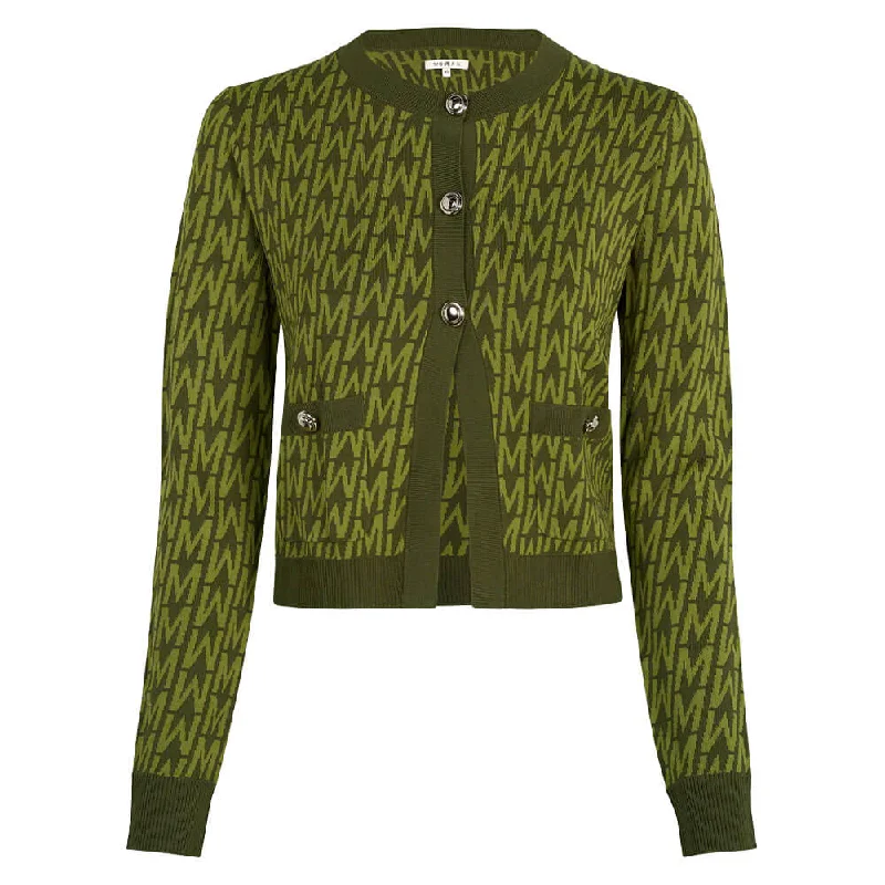 Street Charm Malbon Charlotte Cardigan Golf Sweater Olive Multi - FW24 Women