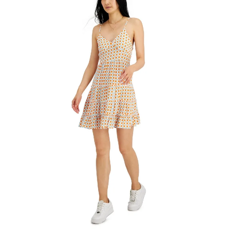 Classic Series Just Polly Womens Juniors V-Neck Short Mini Dress