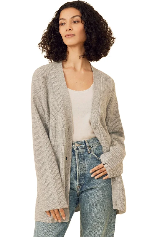 Cool Summer One Grey Day Pacific Cashmere Cardigan in Heather Grey
