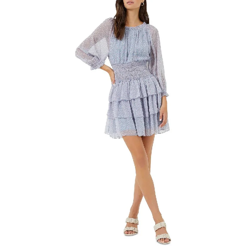 Stunning Fashion French Connection Womens Smocked Tiered Mini Dress