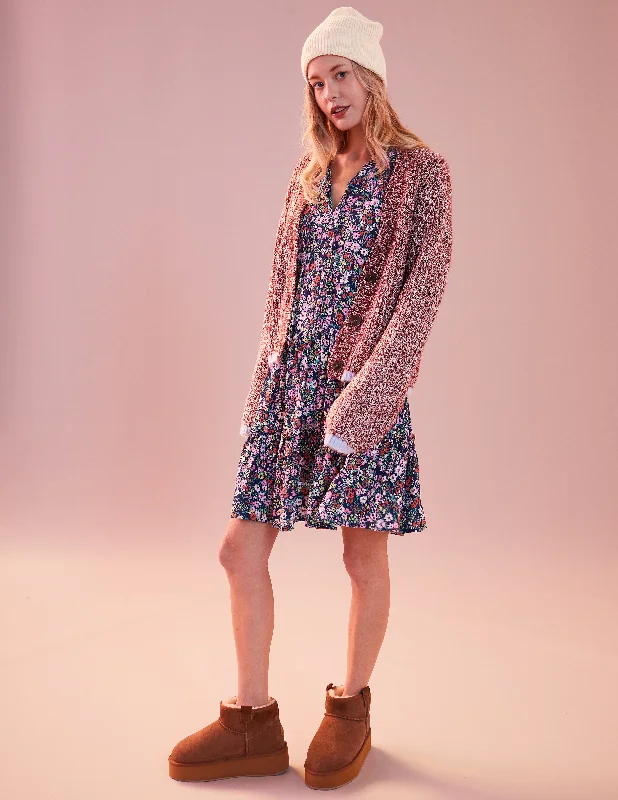Free And Casual Sundry Cardigan Sweater in Red Rock