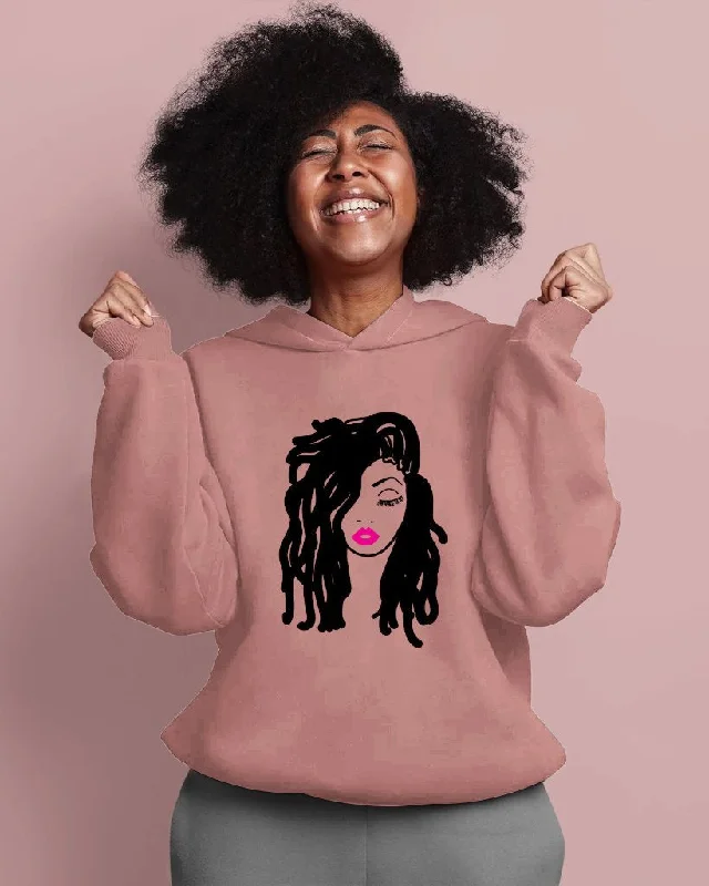 Elegant Tailoring Afro Lady Strong Woman Long Sleeve Hoodie
