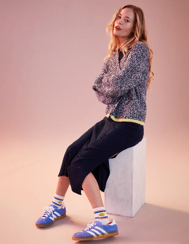 New Autumn And Winter Styles Sundry Cardigan Sweater in Deep Navy