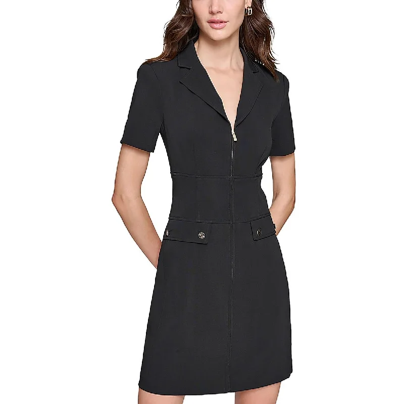 Loose Fit Karl Lagerfeld Paris Womens Above Knee Shoulder Pads Mini Dress