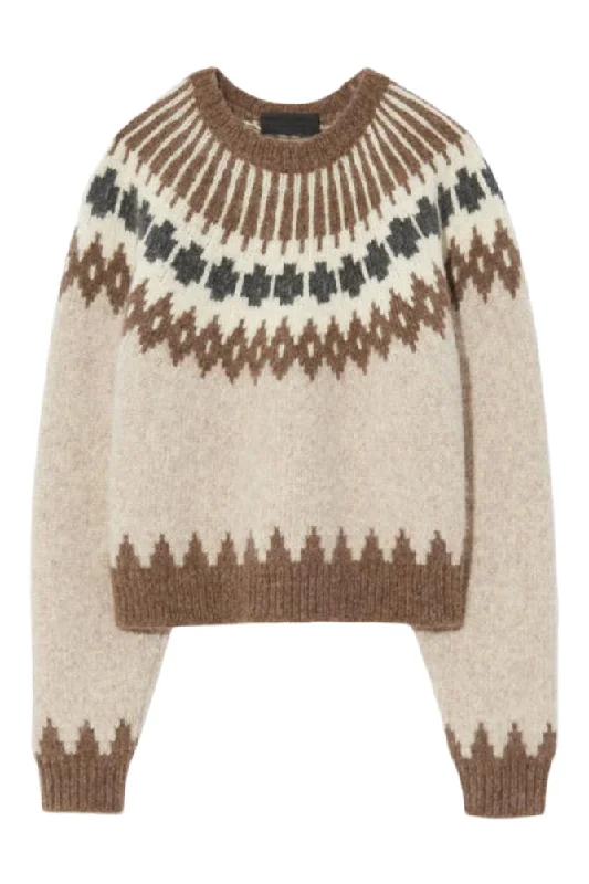 Beautiful Romance Nili Lotan Alena Sweater in Oatmeal Fairisle