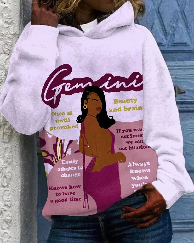 Luxury And Elegant Gemini Girly Season Print Unisex Long-sleeved Hoodie
