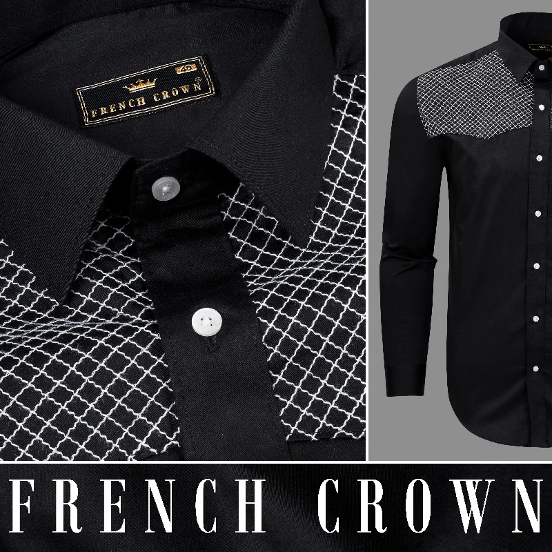 Sports Cool Jade Black embroidery patterned super soft Premium Cotton Shirt
