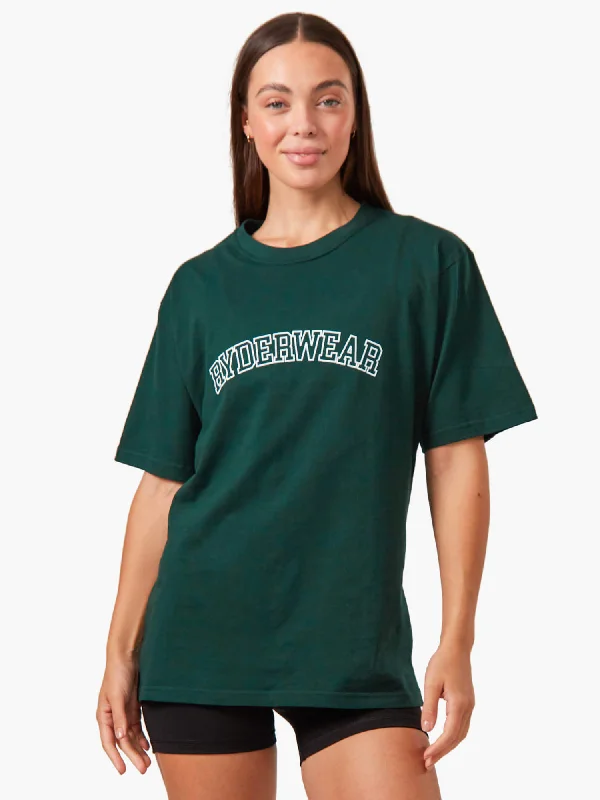 Casual Style Oversized T-Shirt - Bottle Green