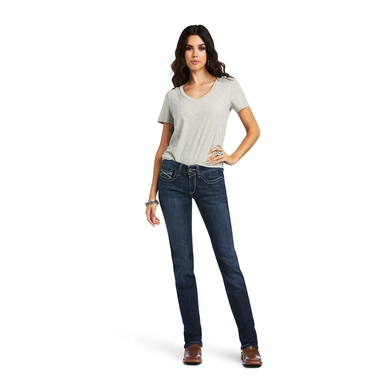 Relaxed And Casual Ariat REAL Mid Rise Clarissa Straight Jeans