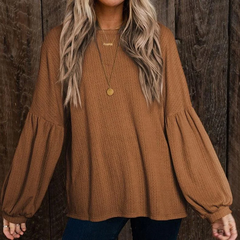 Women's European And American Loose Casual Style Puff Sleeve Top