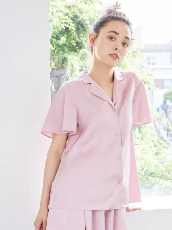 Strawberry Embroidered Satin Sleep Shirt