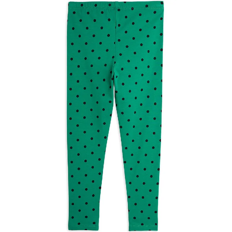 Polka Dot Leggings in Green by Mini Rodini