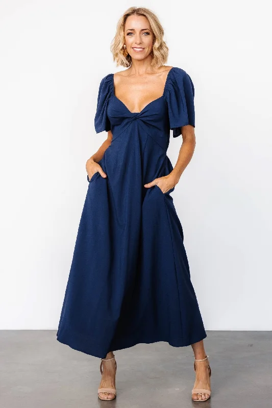 Indie Back Tie Dress | Navy