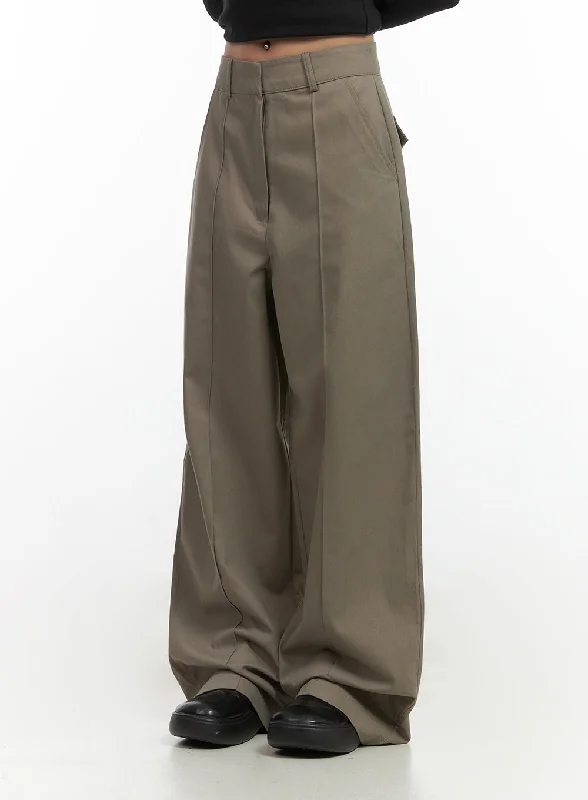 Minimalism Cotton Wide-Fit Trousers CO414