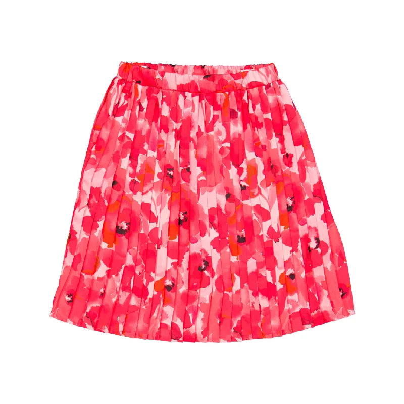 Fresh And Natural CHRISTINA ROHDE HOT PINK FLORAL PLEATED SKIRT [FINAL SALE]