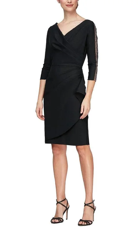 Bright Colors Alex Evenings 8134278 - Embellished Illusion Sleeved Dress