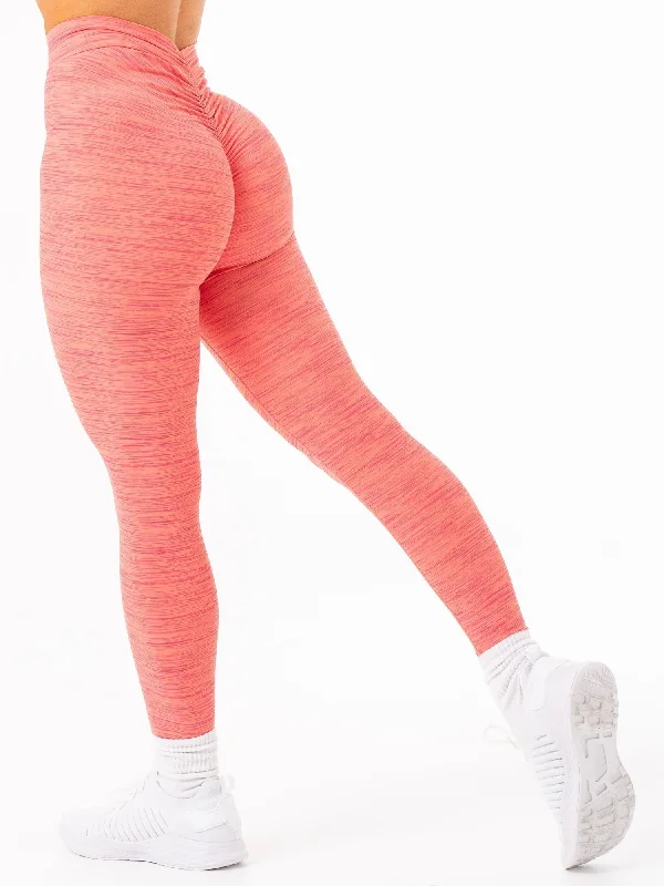 NKD V Scrunch Leggings - Coral Marl