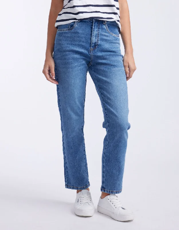Noble Temperament Noelle Straight Leg Jean - Mid Blue