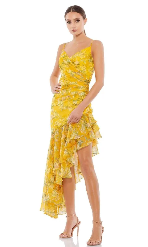 Bottom And Versatile Ieena Duggal - 70202I Floral Printed Asymmetric Hem Dress