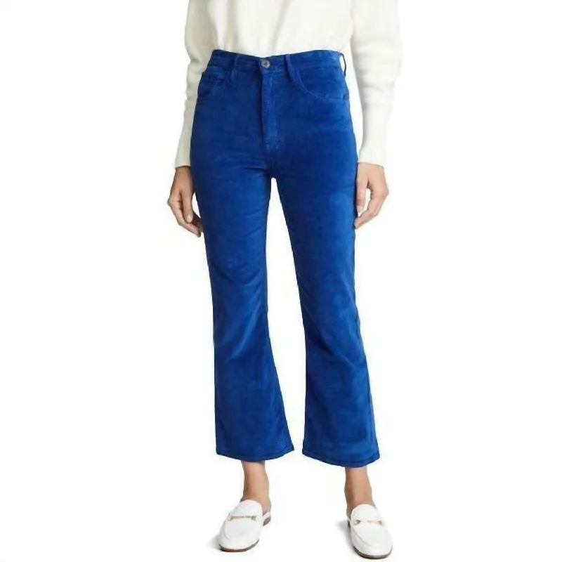 Spiritual Vitality W5 Empire Crop Flare Pants In Blue