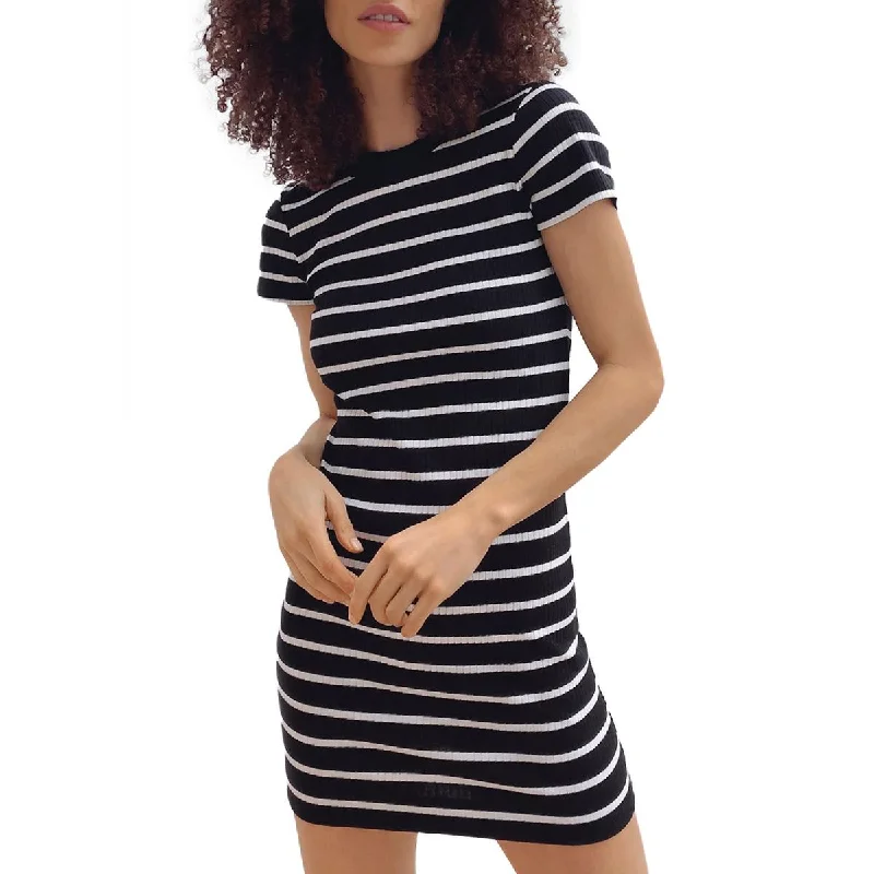 Beautiful Romance French Connection Womens Ribbed Striped Mini Dress