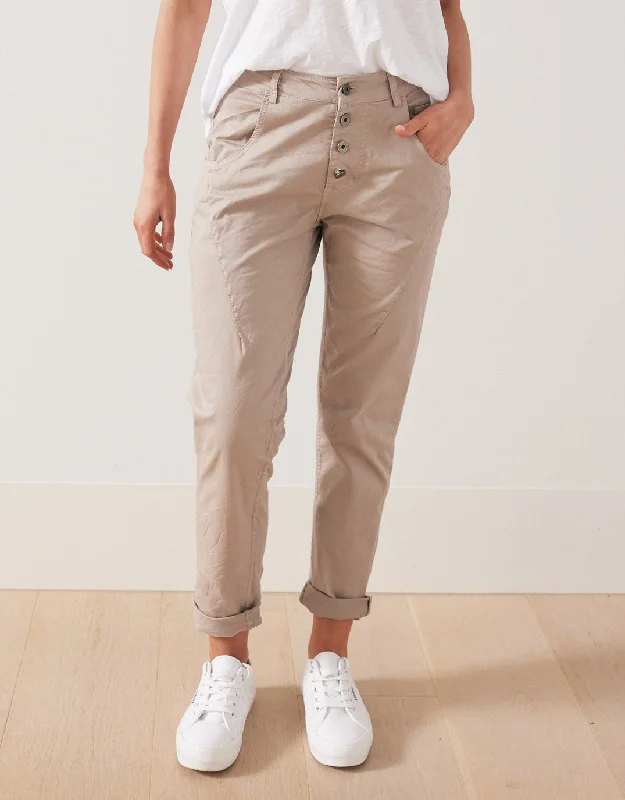 Exclusive Customization Signature Jersey Denim Pants - Taupe