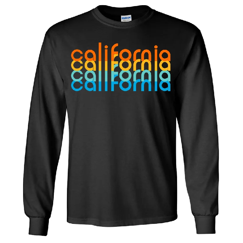 Elegant Style California Rainbow Stack Long Sleeve Shirt