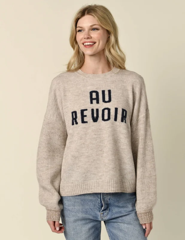 French Style Sundry Au Revoir Insarsia Sweater in Oyster