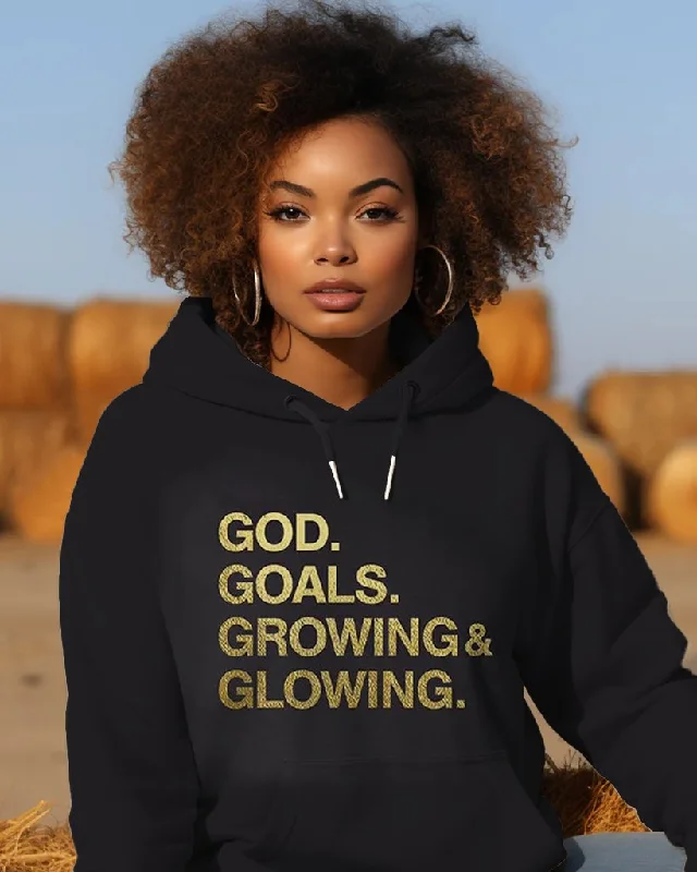 Beautiful Romance "GOD and GOALS" Print Long-sleeved Hoodie